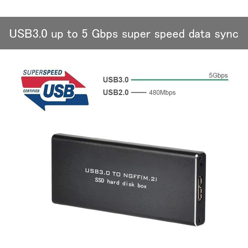 RGBS M.2 SATA Adapter USB 3.0 to NGFF SSD External