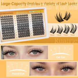 Ruairie Manga Lash Clusters Fairy Natural Cluster Eyelash Extensions Wispy Lash Extensions Anime Eyelash Clusters 180PCS Individual Lash Extensions C Curly DIY Lashes Clusters by Ruairie