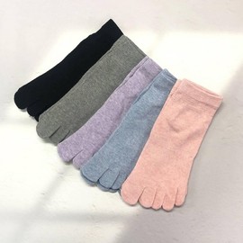 Korean J5 Women's Daily Ankle Toe Socks (1 Pair) 03 Purple (1 Pair) 5ea