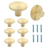 Gelewuld Round Cabinet Knobs, 6 Pcs Drawer Knobs, Kitchen Gold