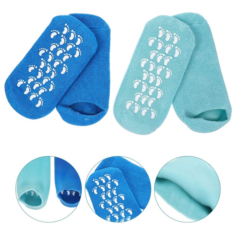 Baluue 2pairs Moisturizing Gel Socks for Women Foot for Spa