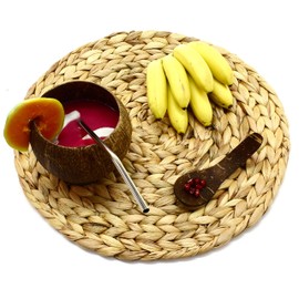 Mamatura Coconut Cups | 2 Big Coconut Cups - Dessert Bowls | Cocktail Cup Hawaii-Style | 100% Natural (polished outside)