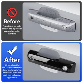 LUNQIN Car Door Handle Cover for Ford F-150 2021-2024，F-250 Super Duty 2023-2024，F-350 Super Duty 2023-2024 Auto Exterior Accessories Handle Protectors Covers Wrap Decoration ABS Gloss Black