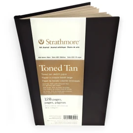 Strathmore 469-5 Hardbound Art Journal,128 Pages, 5.5 by 8.5", Toned Tan