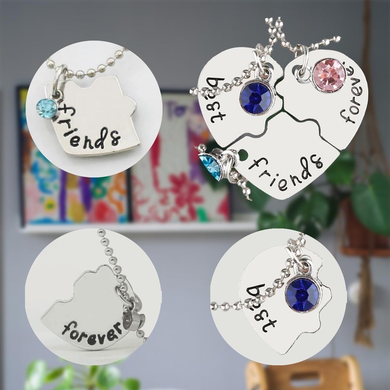Thyonta 3 PCS BFF Necklaces - Best Friends Forever Pendant