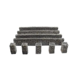 War World Gaming World at War Stone Wall and Pillar Sections – 28mm WW2 Normandy Wargame Terrain Model Diorama