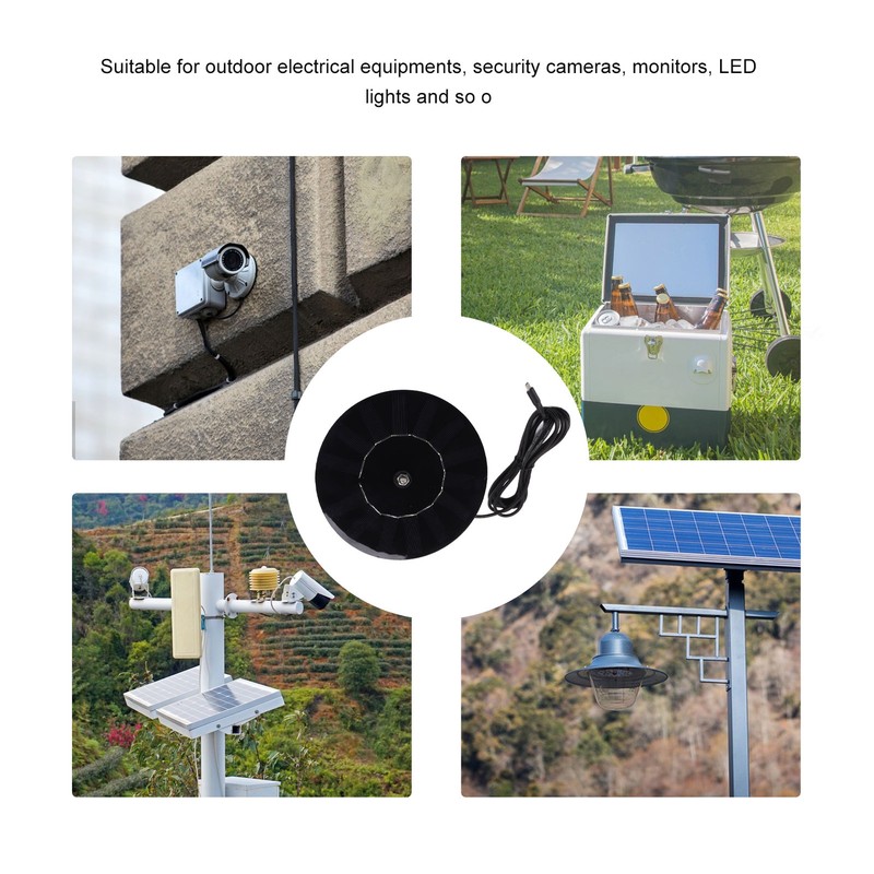 Solar Panel 10W 5V Efficient Conversion Waterproof Round Shape for