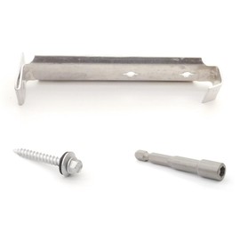 EAGLE 1-5" & 6" Heavy Duty Aluminum Gutter Hanger Brackets - Screw and Chuck Included - Bulk Hidden Rain Gutter Bracket Hooks (25, 5")