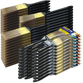 Great Andrew Paint Brushes, 30 PCS (2" 3" Flat & 2" Angled) Bulk Paint Brush Pack Multi use, Paint Brushes Set for Walls Fences Trim Home Furniture