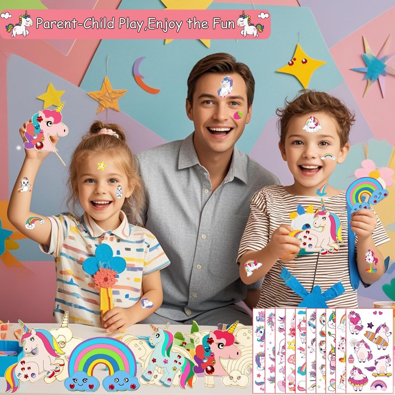 FZYESNO Wooden Craft Sets for Children (Unicorn)