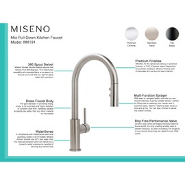 Miseno MNO191L Mia 1.8 GPM Pull Down Kitchen Faucet - Flat Black