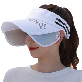 White Fang CA983 Women's Visor, Sun Visor, Hat, Logo, Sun Shade, Retractable, Stylish, Brim, white