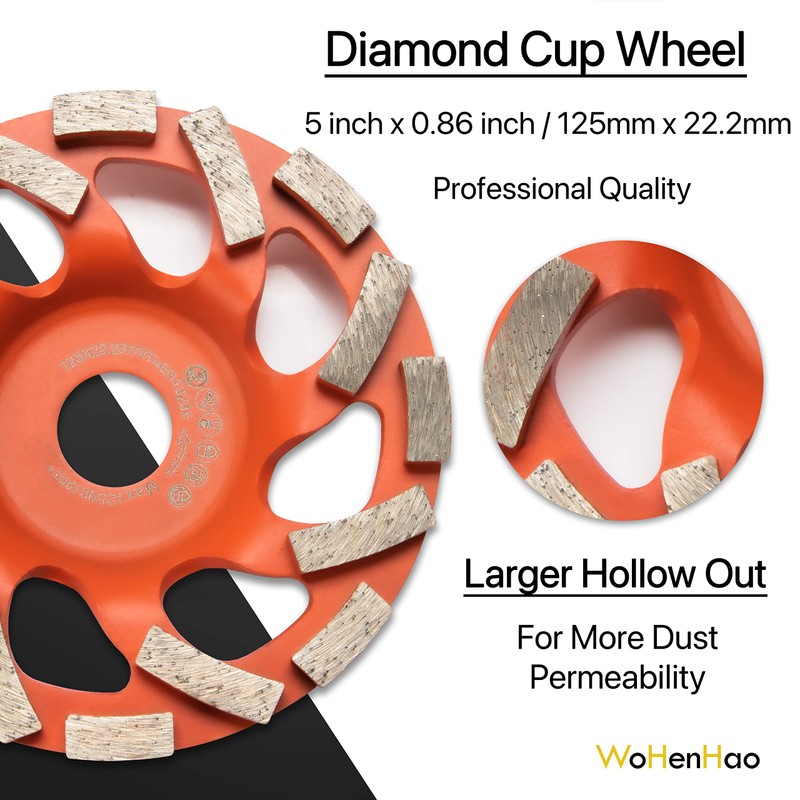 Wohenhao Dust Shroud for Angle Grinder 4.5-5 inch + Diamond