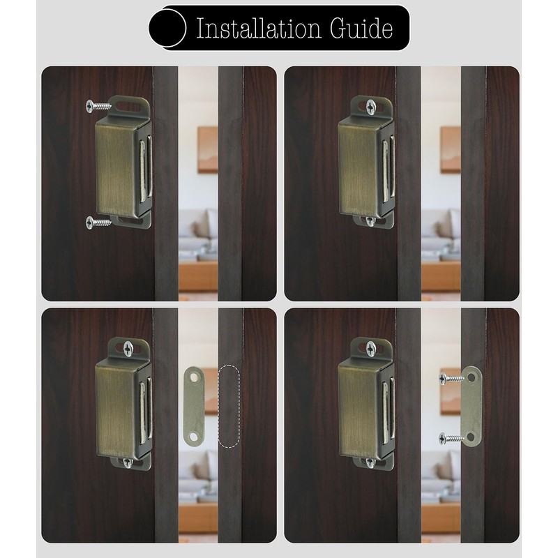 ciciment Magnetic Door Catch, Stainless Steel Cabinet Magnets for Kitchen