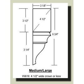 Crown Molding Corner 135 Degree Inside Block Fits 4 1/2-4 5/8 Inch Crown Molding