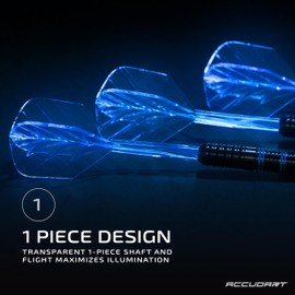 Accudart Tracer Steel Tip Light-Up LED Darts, 16 gram, Blue (Pack of 3)