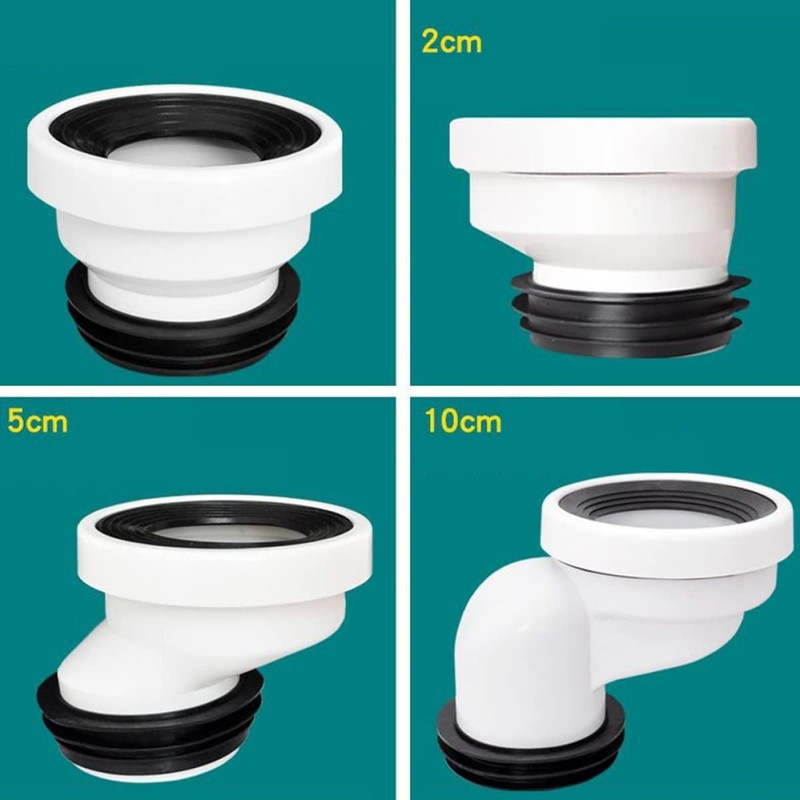 ieron 5cm Offset Toilet Connection Pipe, Plastic Excentric Angled Rigid