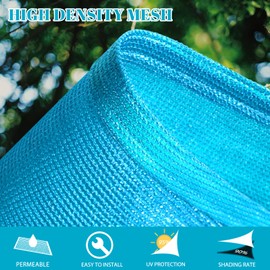 Cool Area Sun Shade Sail 12x16FT Rectangle Shade Canopy Outdoor Shade Cover for Patio Backyard Deck Garden, Turquoise