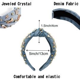 Western Cowgirl Headband for Women Crystal Knot Hairband with Cowboy Boot, Hat & Star Charms for Country Concerts & Bachelorette Outfits