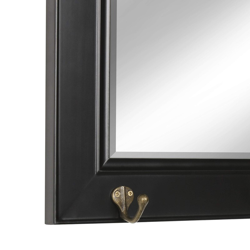 DesignOvation Kate and Laurel Pub Mirrors with 5 Metal Hooks,