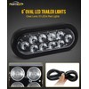 Partsam 2Pcs 6 Inch Oval Red Led Trailer Tail Lights