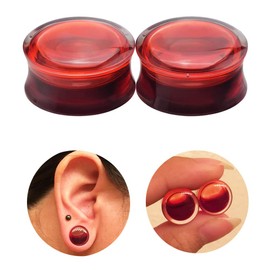 YOFANST Red Liquid Blood Ear Plugs Acrylic Saddle Stretching Tunnels Expander Gauge 5/8 inch