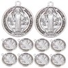 OSALADI Pcs Saint Benedicts Cross Medallion Charms Zinc Alloy Diy