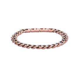 Metro Jewelry Two Tone Curb Chain Bracelet for Men in Stainless Steel with Brown Ion Plating - 9 Inches Long 11 MM Wide with Fold Over Clasp