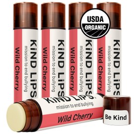 Wild Cherry Lip Balm 5-Pack, 0.75 oz Total - USDA Organic, Hydrating, Cruelty-Free, Natural Cherry Chapstick Alternative, Gift Set
