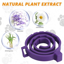 CA&T Qualirey 3 Pcs Cat Adjustable Calming Collar, Reduce Anxiety Cat (Purple)