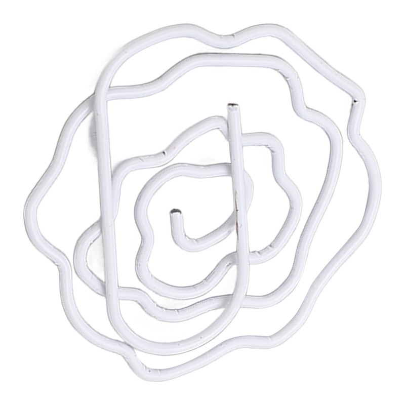 100pcs Rose Shape Paper Clips Increased Slip Resistance Lightweight Metallic