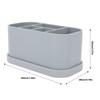Silicone Toothbrush Toothpaste Holder Multipurpose 5 Slots Drainage Holes Bathroom