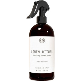 Linen Ritual - Aromatic, , and Relaxing Linen Mist, Laundry and Fabric Spray - Infused with   Essential Oils - 8 oz, Amber Cashmere - Color: Linen Ritual - Amber Cashmere, Size: 4 Fl Oz (Pack of 1)