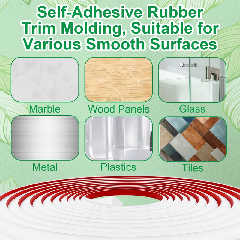 Flexible Quarter Round Molding, Peel and Stick Bendable Trim for