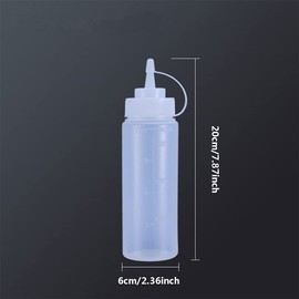 3 PCS Squeeze Sauce Bottle 13 oz Condiment Bottles Plastic Squeeze Dispensers with Caps Seasoning Storage Container Measurement Bottles