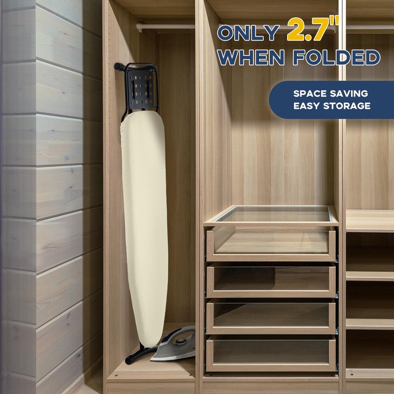 Ironing Board Full Size, RAINHOL Ivory 43x13 Compact Iron Board