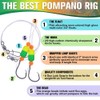 Pompano-Rigs-for-Surf-Fishing-Saltwater-Gear with Double Circle & Wide Gap Hook-6-Pack Surf Fishing
