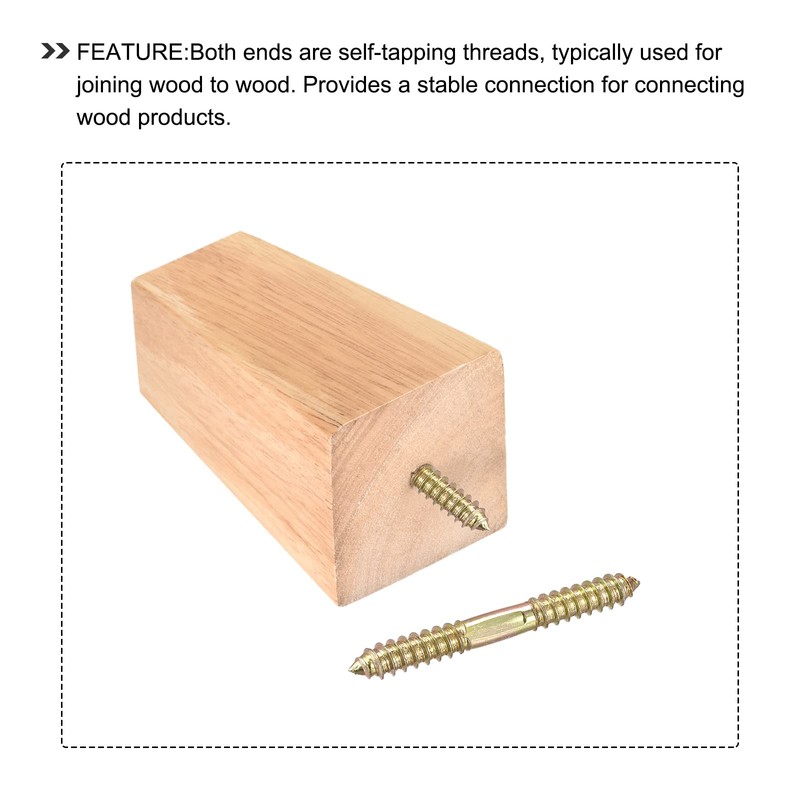 METALLIXITY 10pcs Metal Double End Screw Double Screw Bolts Double