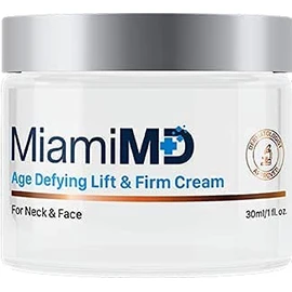 FLAT Miami MD Age Defying Lift and Firm Cream for Neck and Face - 30ML - SET OF 2, 1 Fl Oz (Pack of 2)