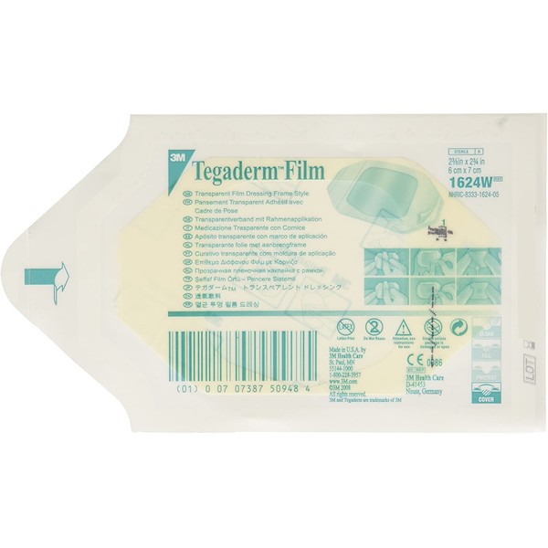 3m Tegaderm Transparent Film Dressing 2.375" x 2.75"/Picture Frame Style/Package of 20