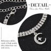 Zoestar Boho Rhinestone Anklet Silver Star Moon Anklet Crystal Anklet