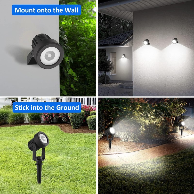 T-SUNUS Solar Garden Spotlight White Outdoor, 4-in-1 Solar Spot Lights