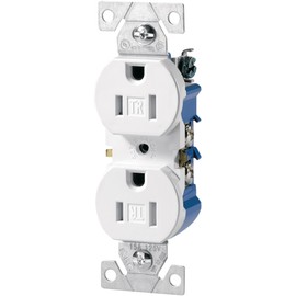 COOPER TR270W American Outlet Embedded Grounding Double Outlet 2PE 15A 125V White