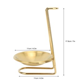 Spoon Rest Holder, Stainless Steel Vertical Hotpot Soup Ladle Holder Easy Access Cooking Utensils Stand for Home Restaurant Kitchen(1 Plate-Gold)