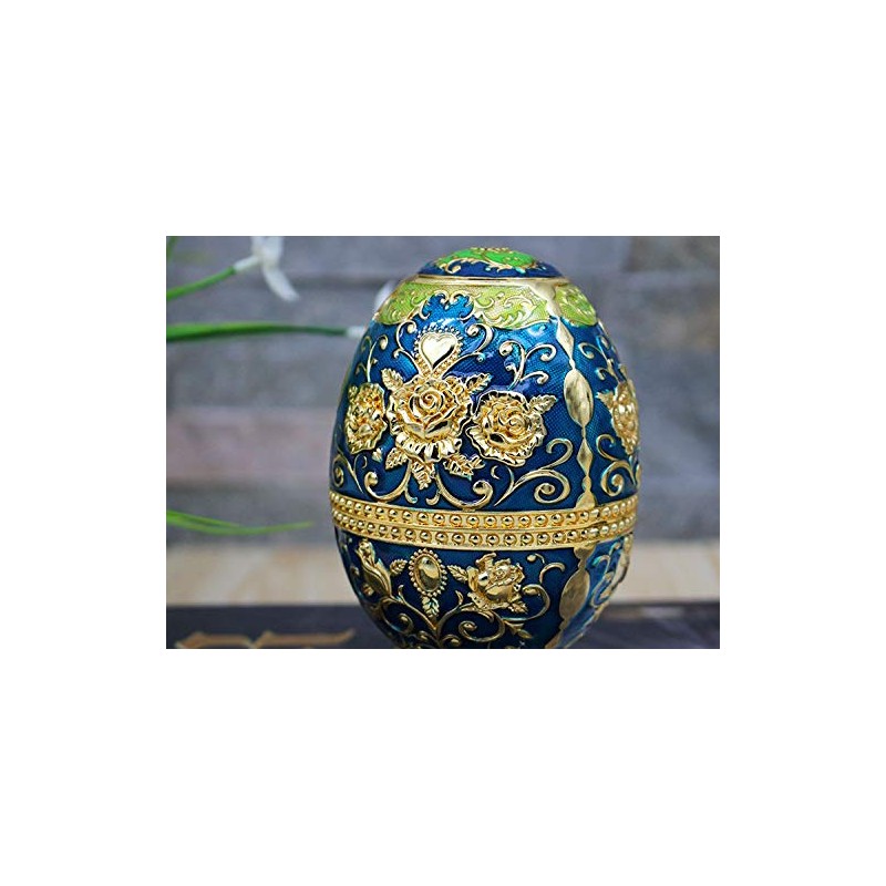 VOANZO Retro Creative Metal Toothpick Holder Flower Pattern Egg Shape