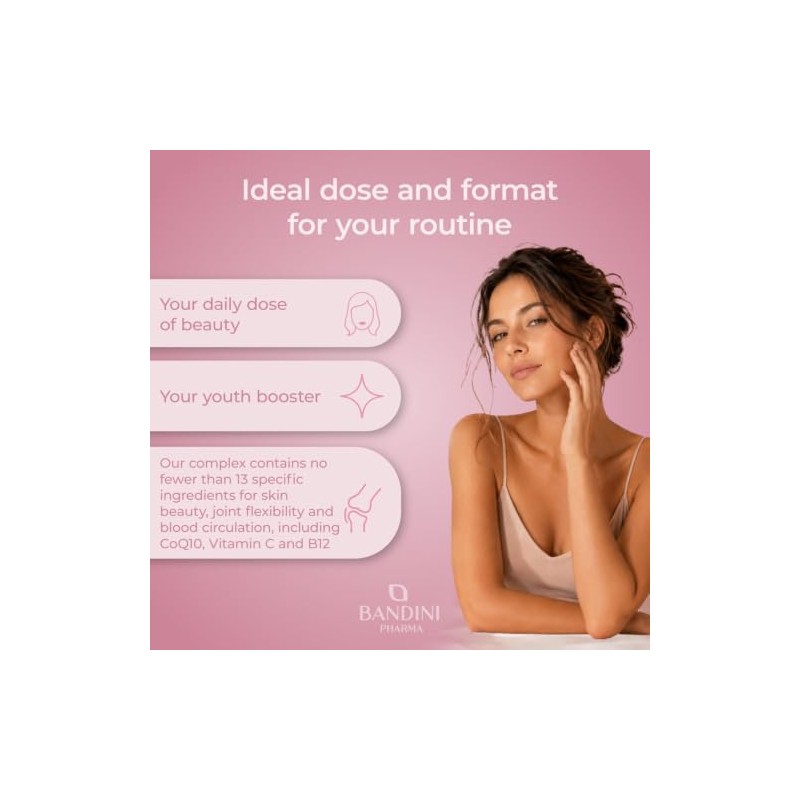 Bandini® Collagen Peptan® and Hyaluronic Acid 180 Capsules + Vitamin