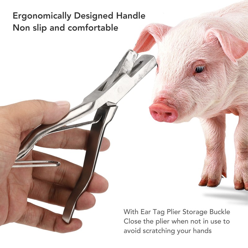 Pig Ear Tag Plier Stainless Steel Animal Ear Notcher with
