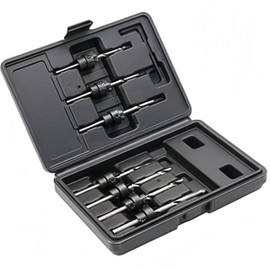 7PC Wood Drill Bit Set, Accessories for Drill Drivers, 3 to 6mm High Speed Steel Drill Bits, Black Plastic Case