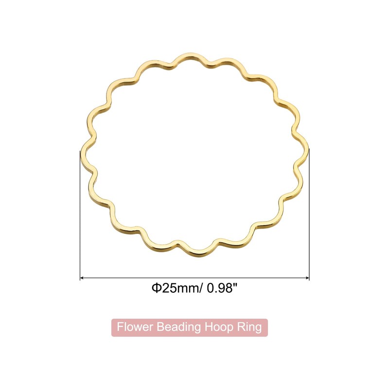 sourcing map Flower Earring Beading Hoop Rings, Open Bezel Linking