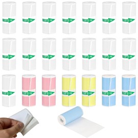 21 Rolls of Thermal Paper for Children's Camera, 15 Rolls White and 6 Rolls Colourful Mini Printer Paper, Thermal Printer Paper for Children, Instant Cameras and Small Photo Printers (57 x 25 mm)